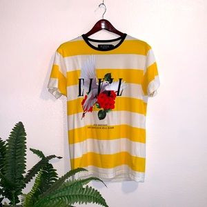 White and yellow shirt